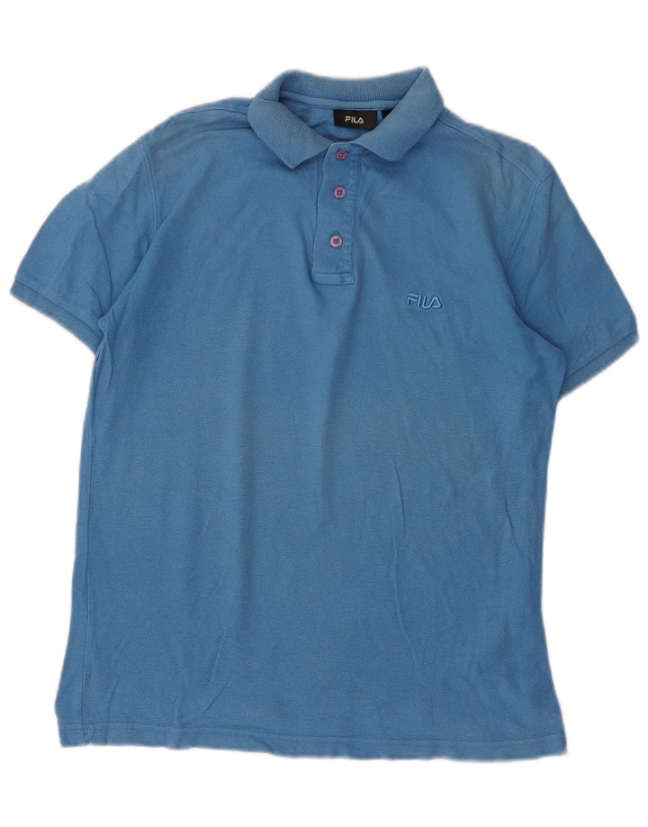 Fila Herren-Poloshirt, kleine blaue Baumwolle