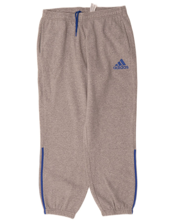 Adidas Herren-Trainingshose, Jogginghose, XL, grau gefleckte Baumwolle