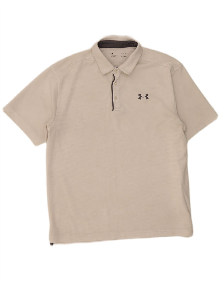 Under Armour Herren-Poloshirt, groß, weiß, Polyester, Sport