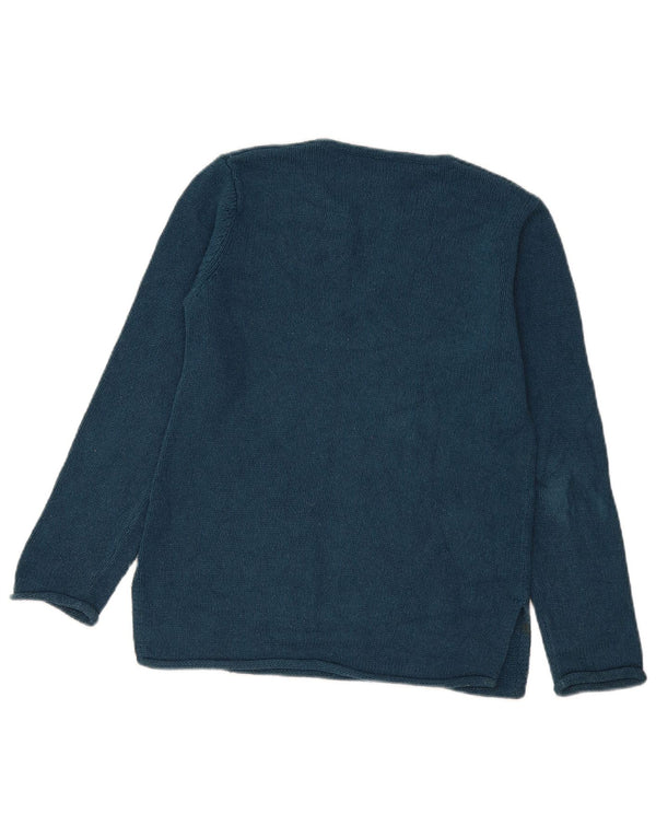 L.L.Bean Damen-Pullover, übergroß, V-Ausschnitt, UK 6, XS, Marineblau, Seide