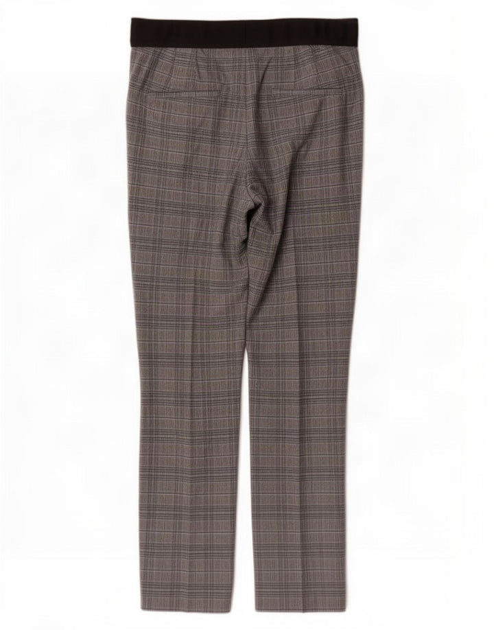 Gerade Chino-Hose für Damen von Zara, Größe S, W27, L28, grau kariertes Polyester