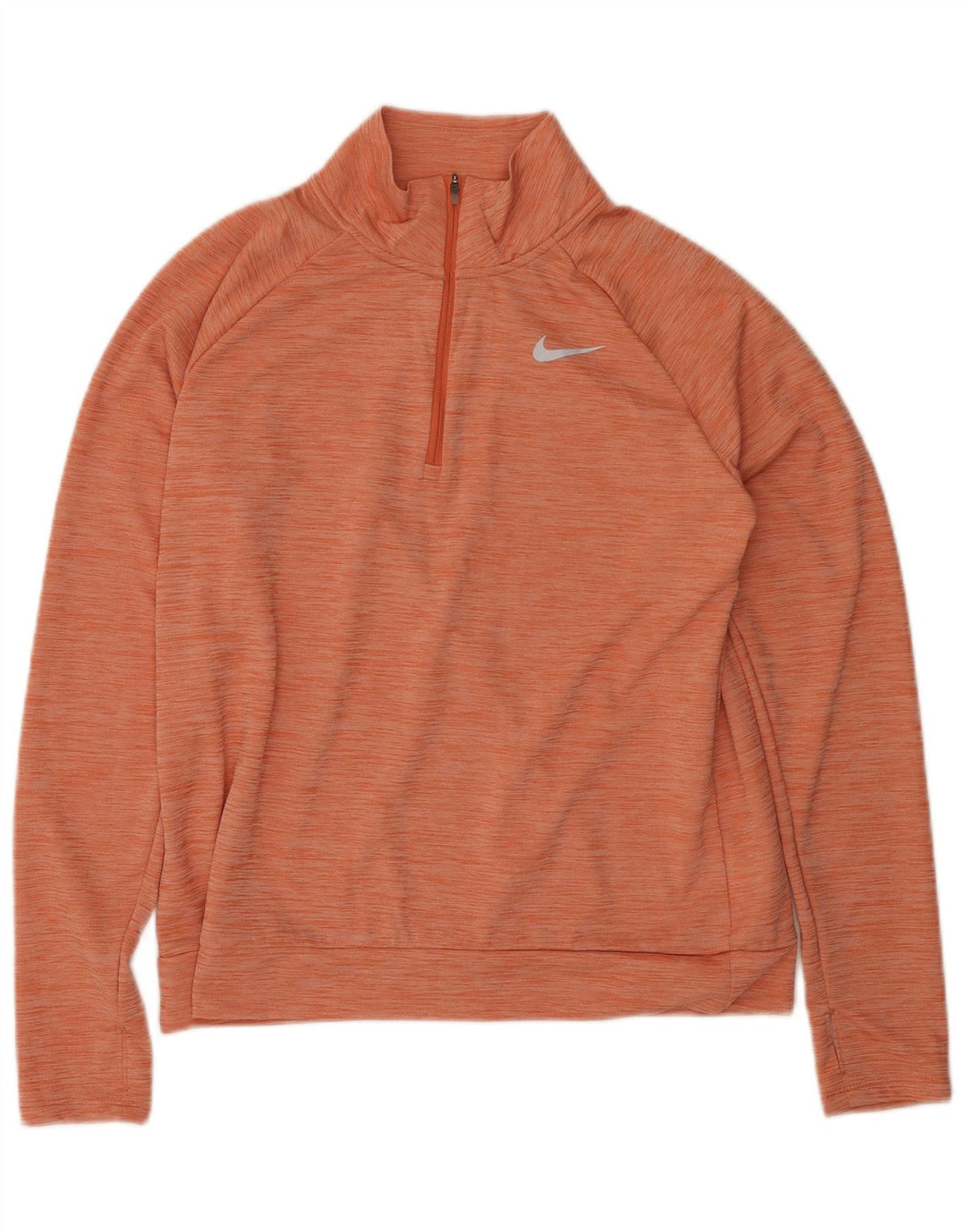 Nike Damen Dri Fit Pullover-Trainingsanzugoberteil mit Reißverschluss, UK 14, Mittelorange