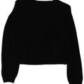 Zara Damen Crop Oversized Sweatshirt Pullover UK 10 Small Schwarz Baumwolle