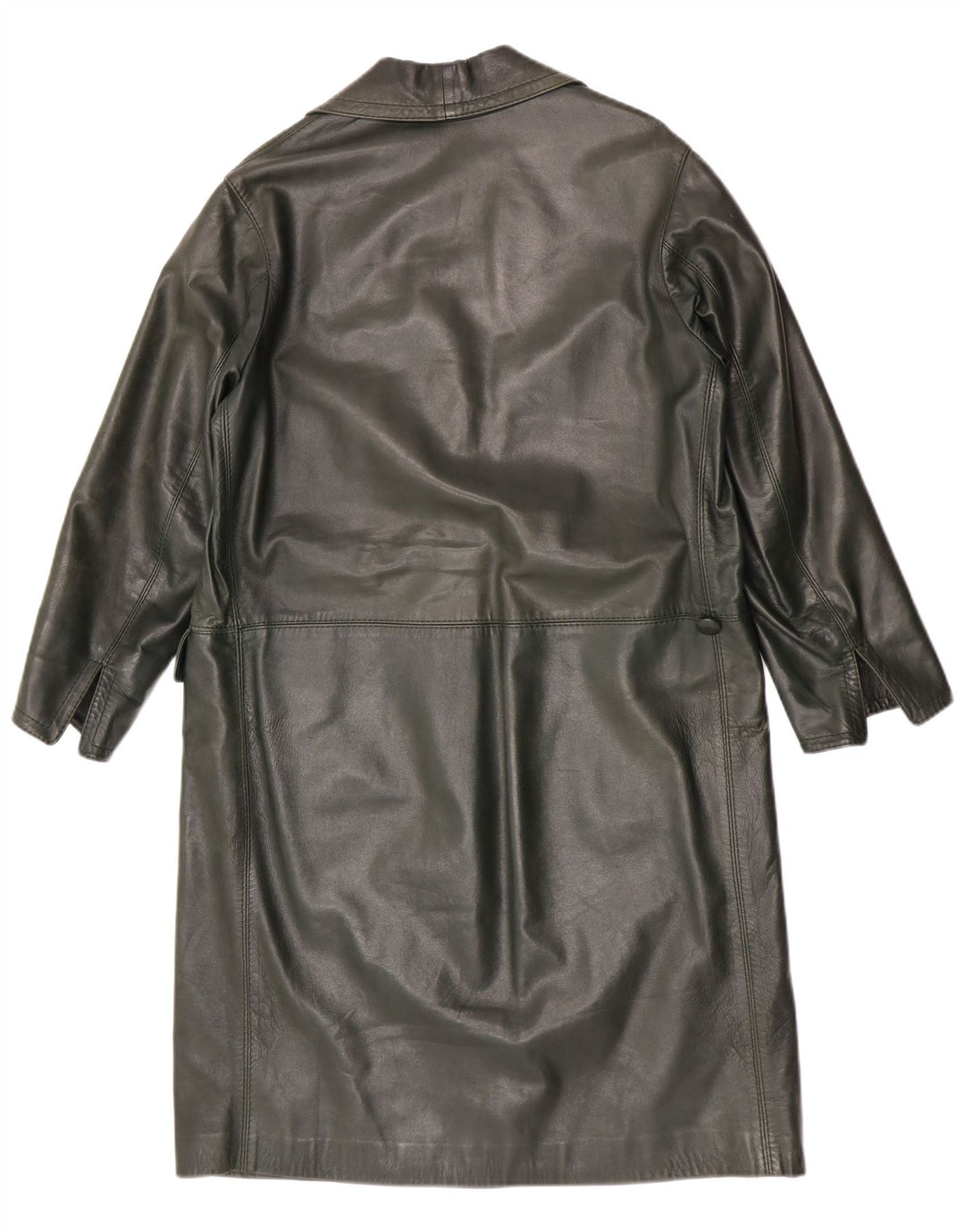 Vintage Damen Ledermantel UK 14 Mittelgrün