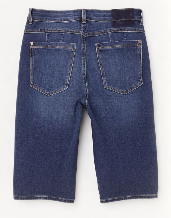 Marks & Spencer Damen Magic Denim Shorts UK 12 Medium W28 Marineblau