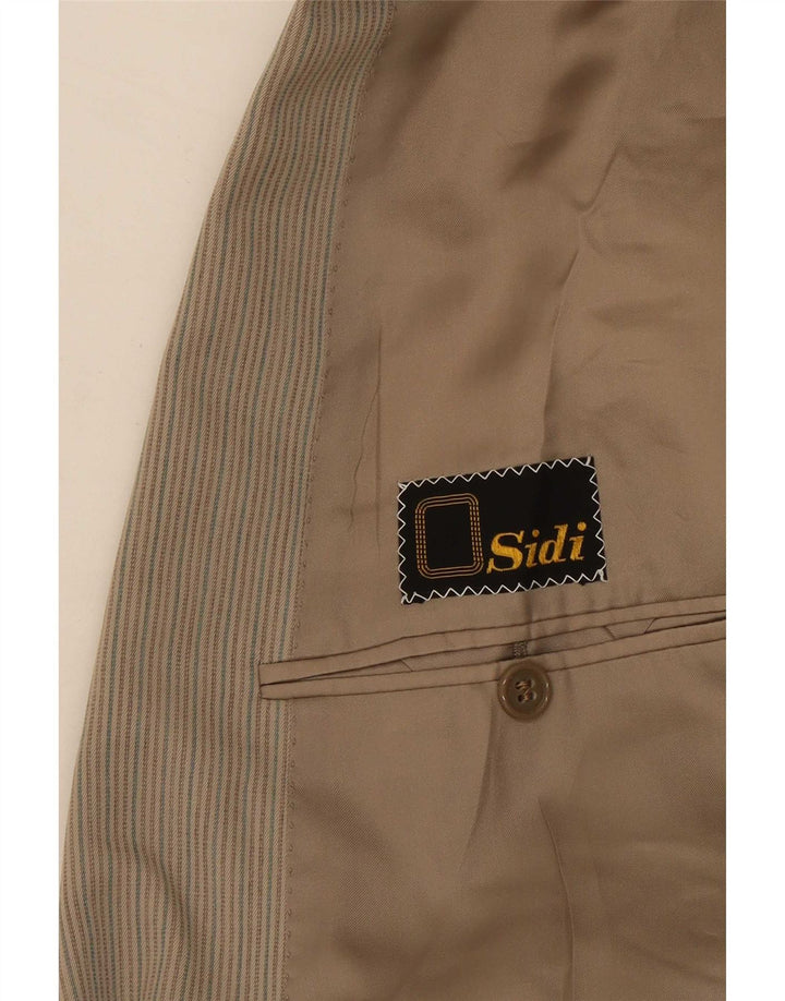 Sidi Herren-Blazer, zweireihig, Gr. 36, klein, beige, Nadelstreifen