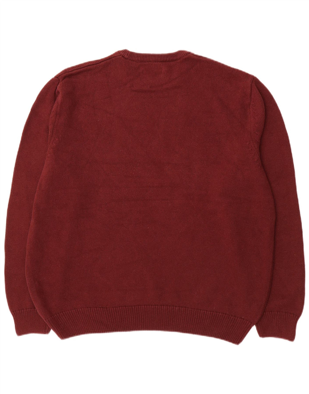 CHAPS Mens Crew Neck Jumper Sweater 2XL Burgundy Cotton