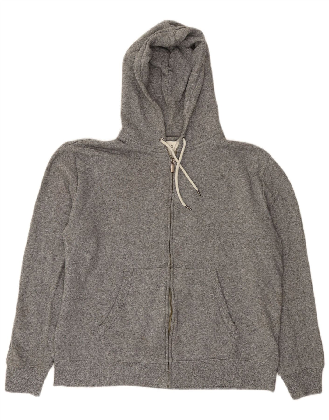 Marks & Spencer Herren-Kapuzenpullover mit Reißverschluss, XL, graue Baumwolle
