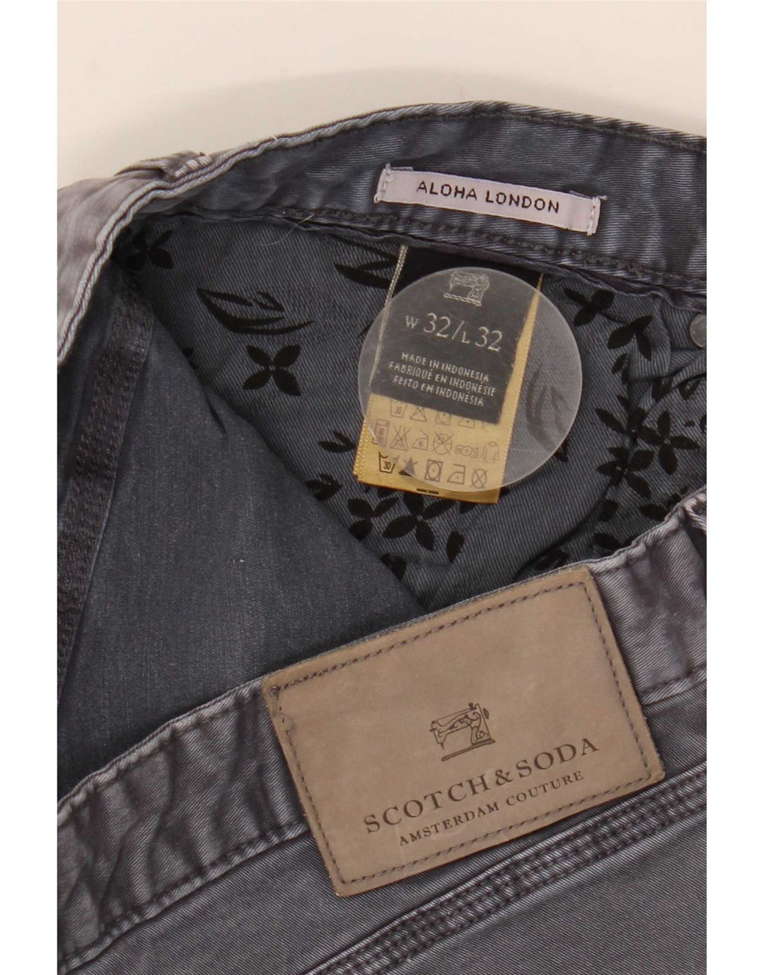 Scotch & Soda Herren Slim Jeans W32 L32 Graue Baumwolle