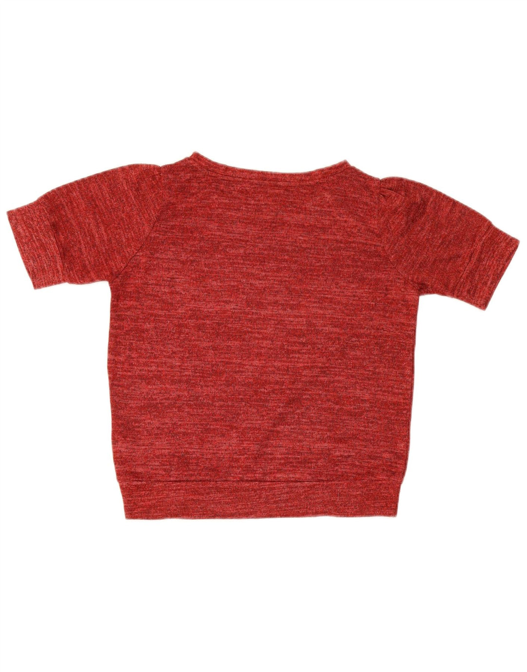 Zara Damen T-Shirt Top UK 10 Small Rot geflecktes Polyester