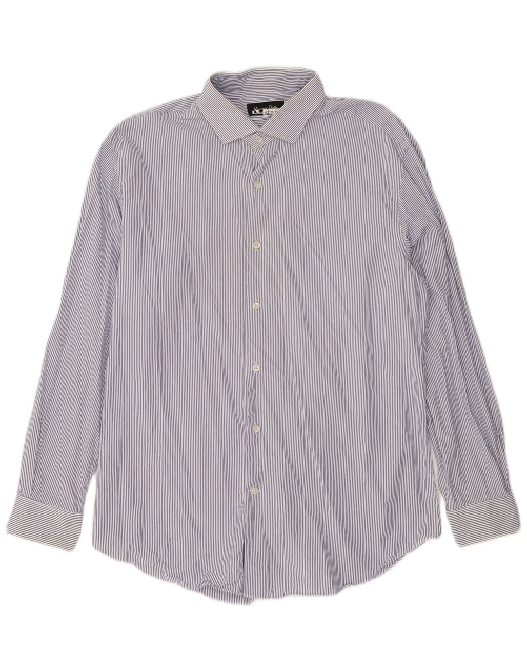 Massimo Dutti Herrenhemd Größe 44 17 1/2 XL Blauer Nadelstreifen