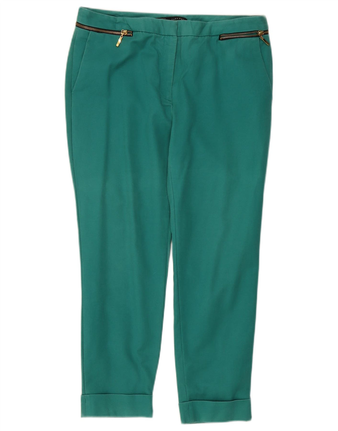 Schmale, kurze Hose von Zara für Damen, EU 40, mittelgroß, W30, L25, Grün