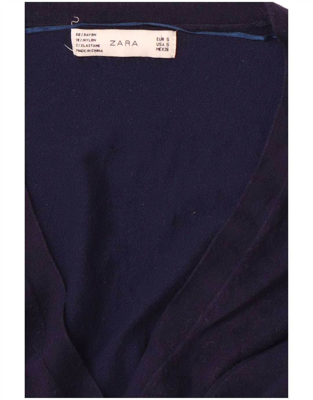 ZARA Damen-Cardigan-Pullover UK 10 Small Marineblau Rayon