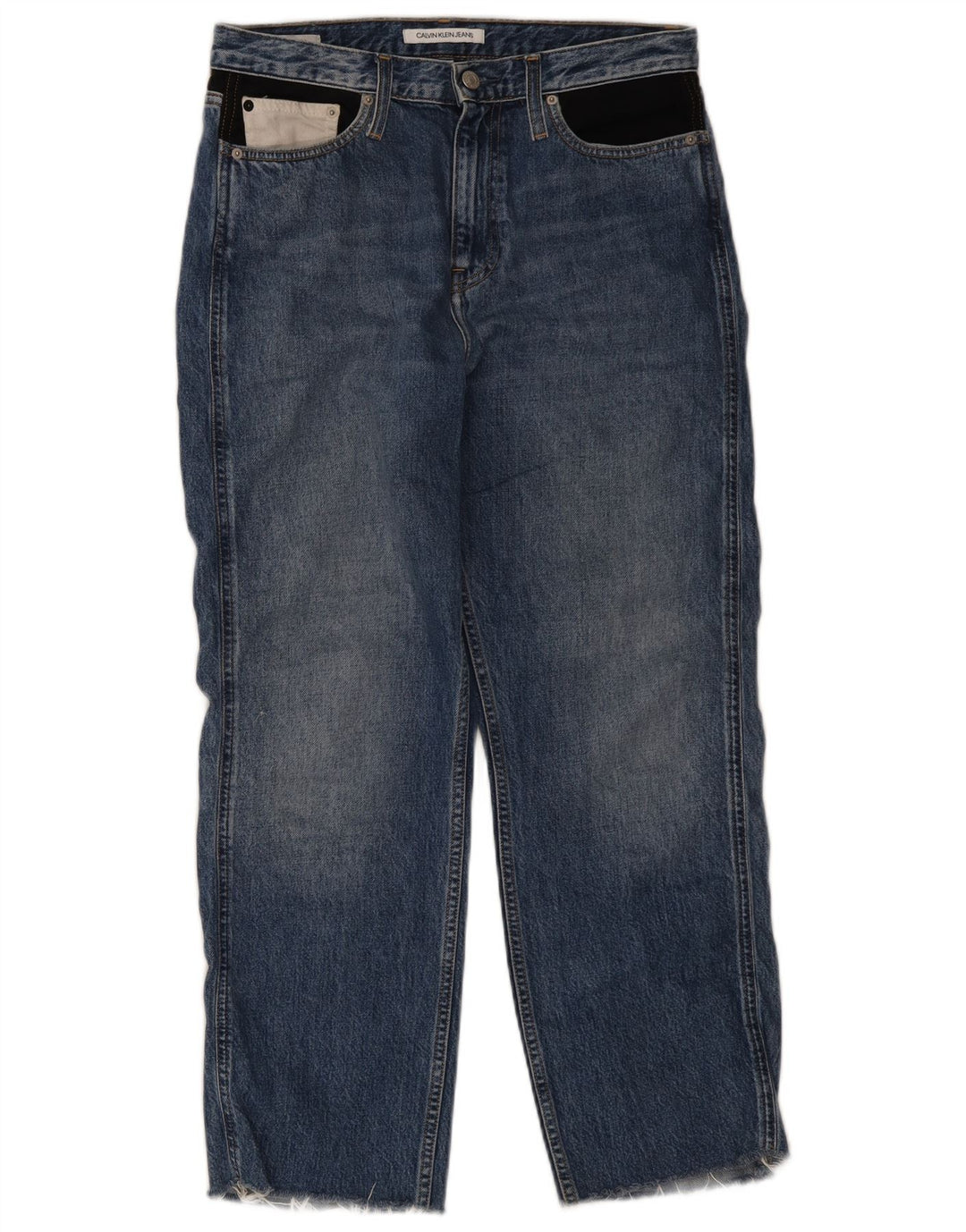 Calvin Klein Damen Straight Jeans W30 L26 Blaue Baumwolle