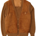 C&A Herren-Strickjacke aus Wildleder, EU 52/54, großes braunes Leder
