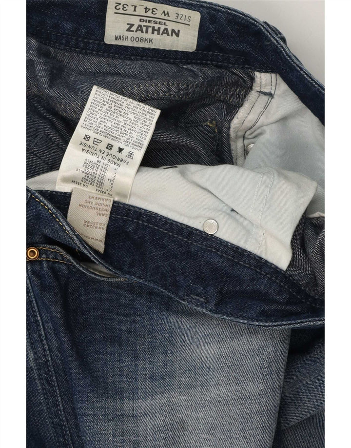 Diesel Herren Zathan Regular Bootcut Jeans W34 L32 Blaue Baumwolle