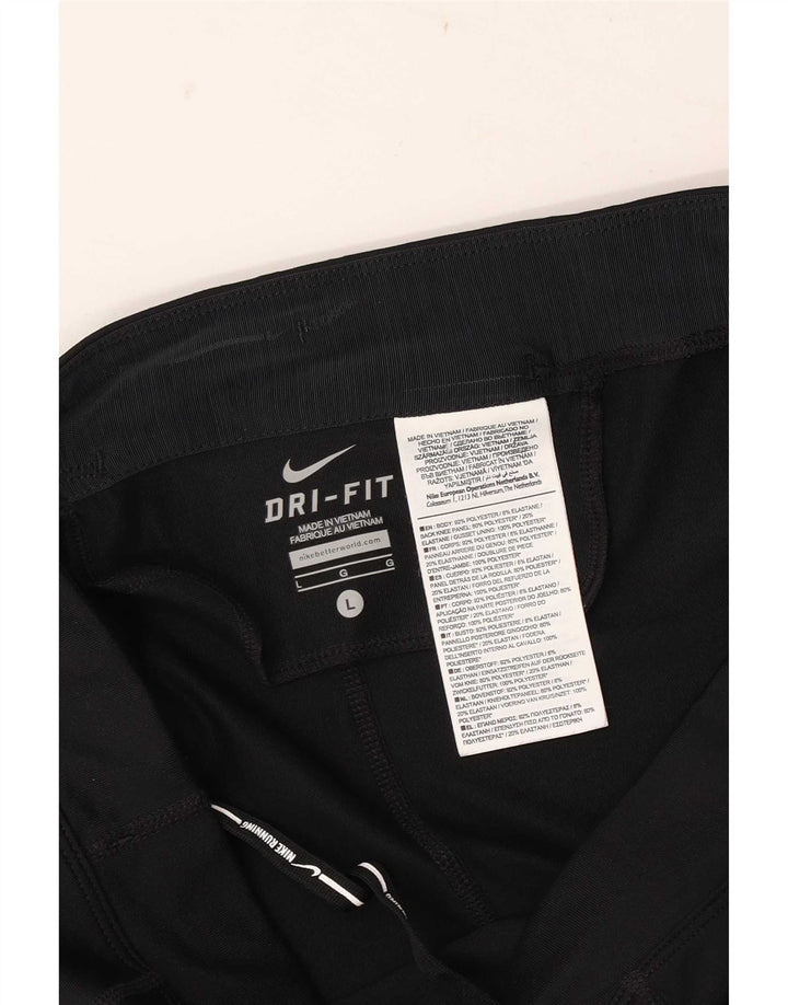 Nike Damen Dri Fit Capri Leggings UK 14 Large Schwarz Polyester