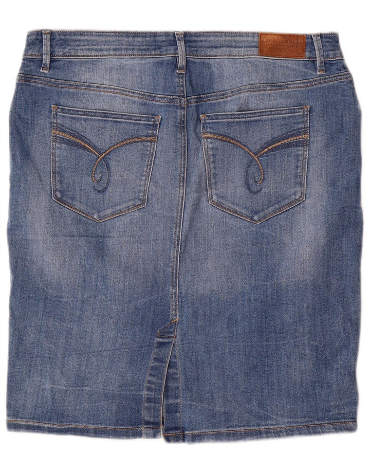 Esprit Damen Jeansrock W34 Large Blau Baumwolle