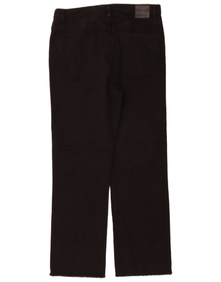 Massimo Dutti Damen High Rise Straight Jeans EU 40 Medium W30 L29 Schwarz