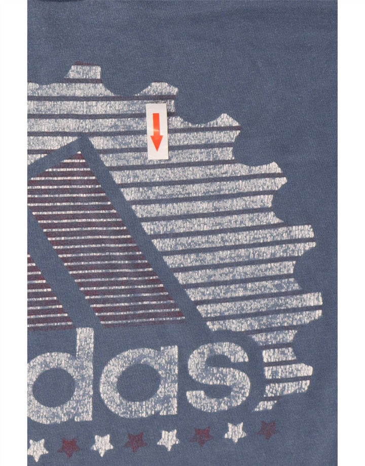 Adidas Herren Grafik-T-Shirt aus mittelblauer Baumwolle