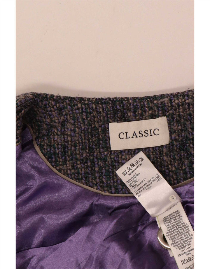 Marks & Spencer Damen-Klassiker-Mantel, UK 18, XL, blau geflecktes Polyester