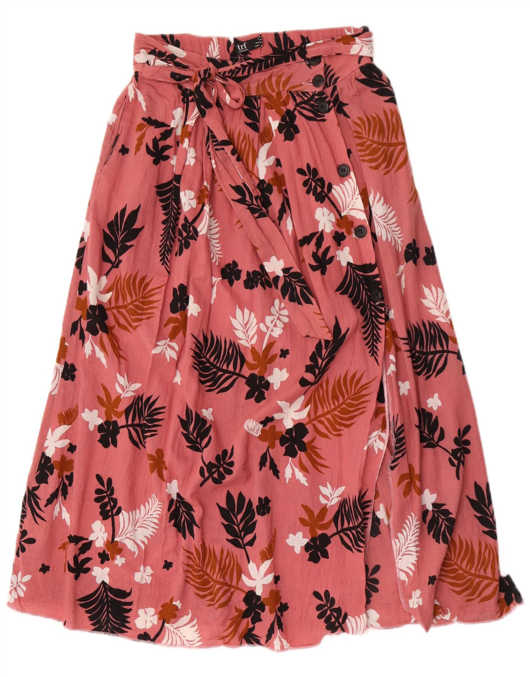 Zara Damen ausgestellter Rock, Größe S, W26, rosa geblümt