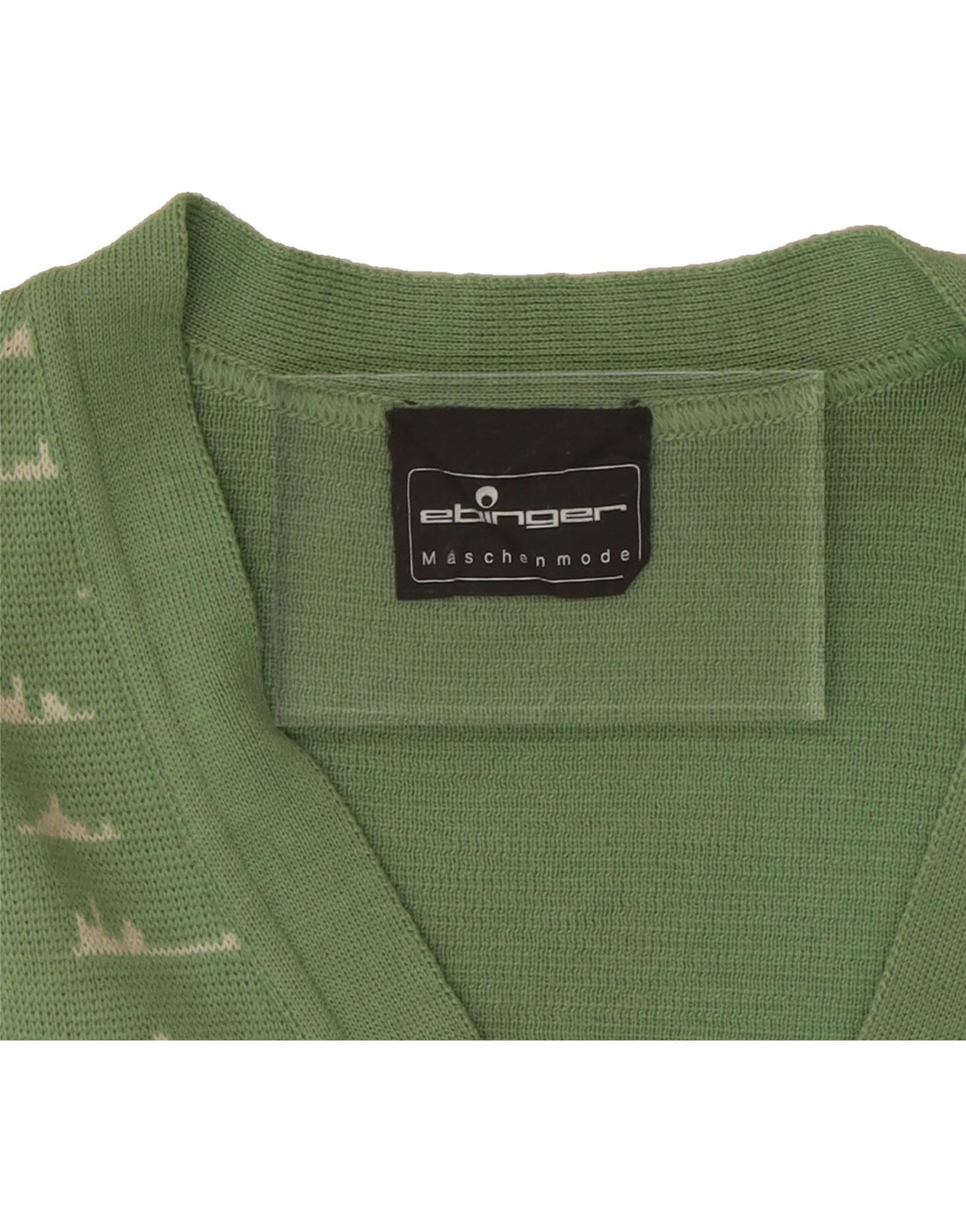 VINTAGE Womens Abstract Pattern Cardigan Sweater UK 12 Medium Green Vintage Vintage and Second-Hand Vintage from Messina Hembry 