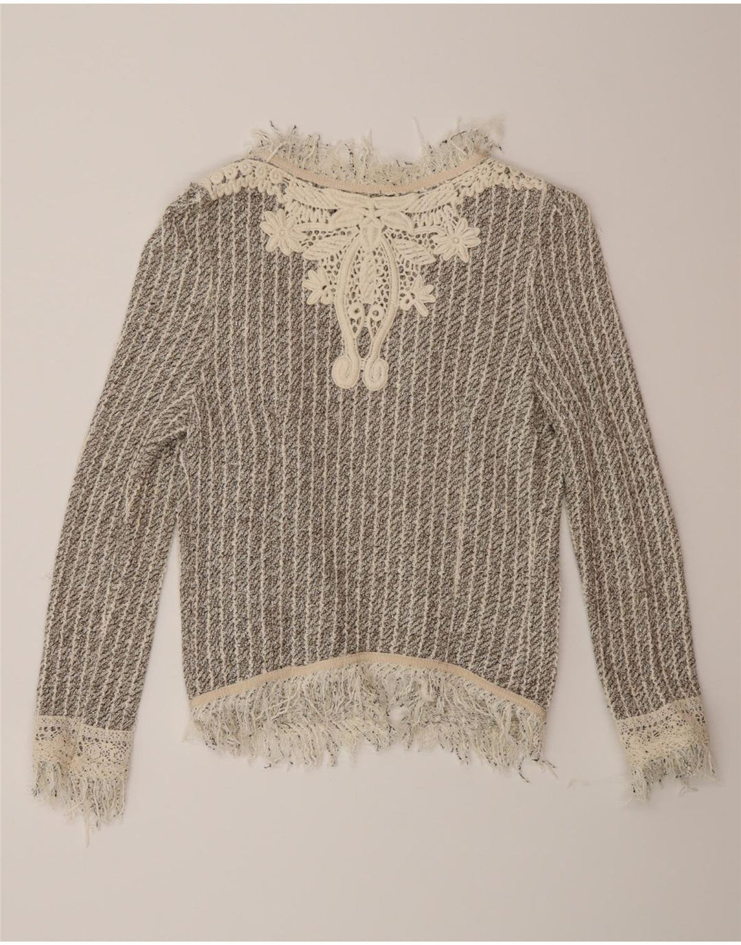 Offener Cardigan für Damen von Zara, Gr. 12, mittelgrau gestreift