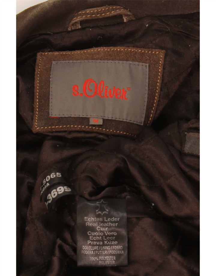 S.Oliver Herren Lederjacke UK 38 Mittelbraun