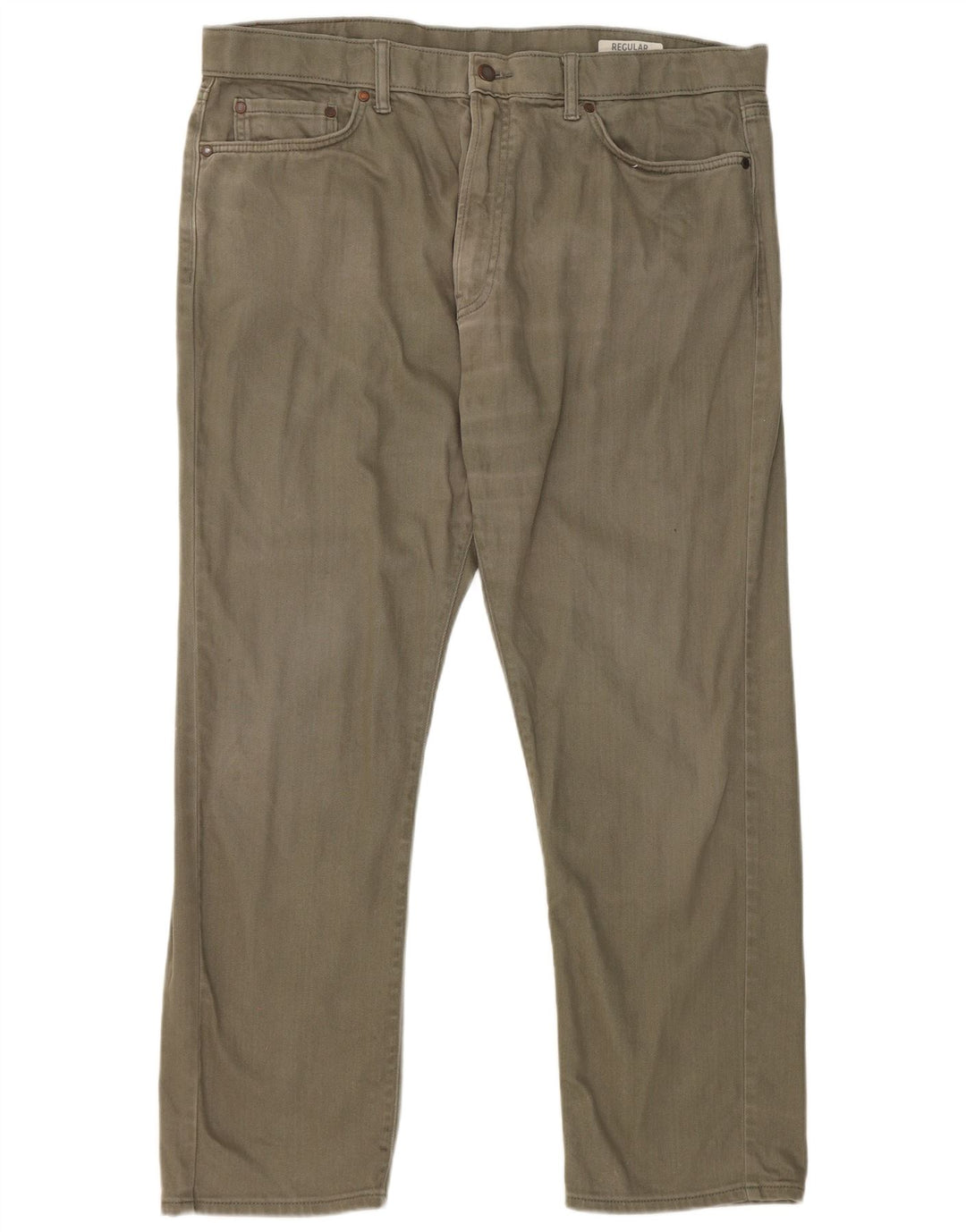 Marks & Spencer Damen Regular Straight Jeans W38 L29 Grüne Baumwolle
