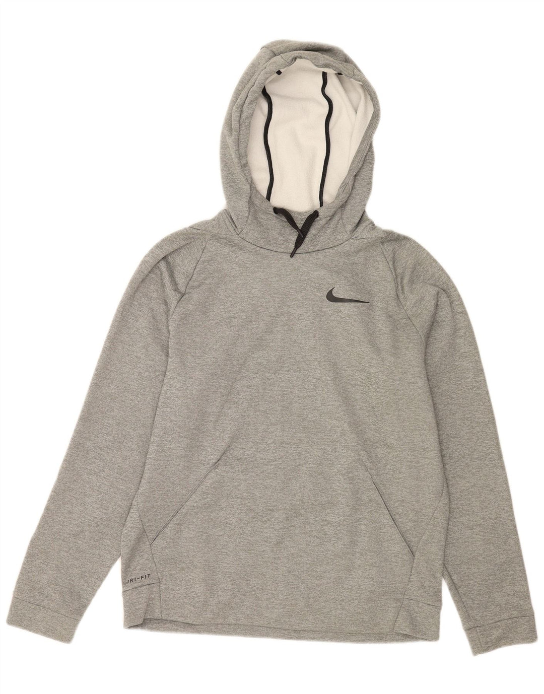 NIKE Herren Dri Fit Kapuzenpullover Mittelgrau meliertes Polyester