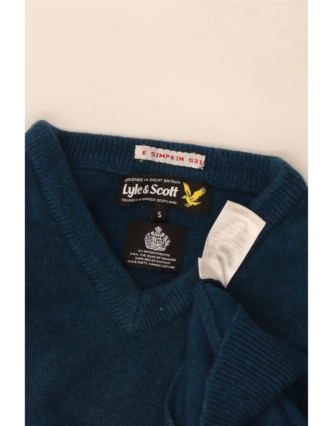 Lyle & Scott Damen-Pullover mit V-Ausschnitt, Gr. 10, Größe S, Blau
