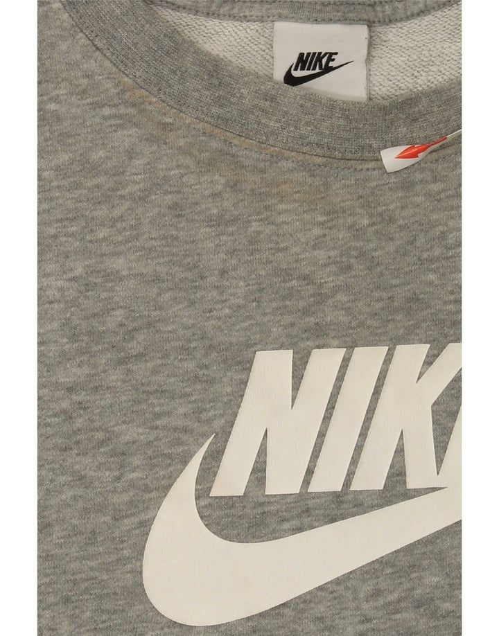 Nike Womens Graphic Oversized Sweatshirt Pullover UK 18 XL Grau meliert