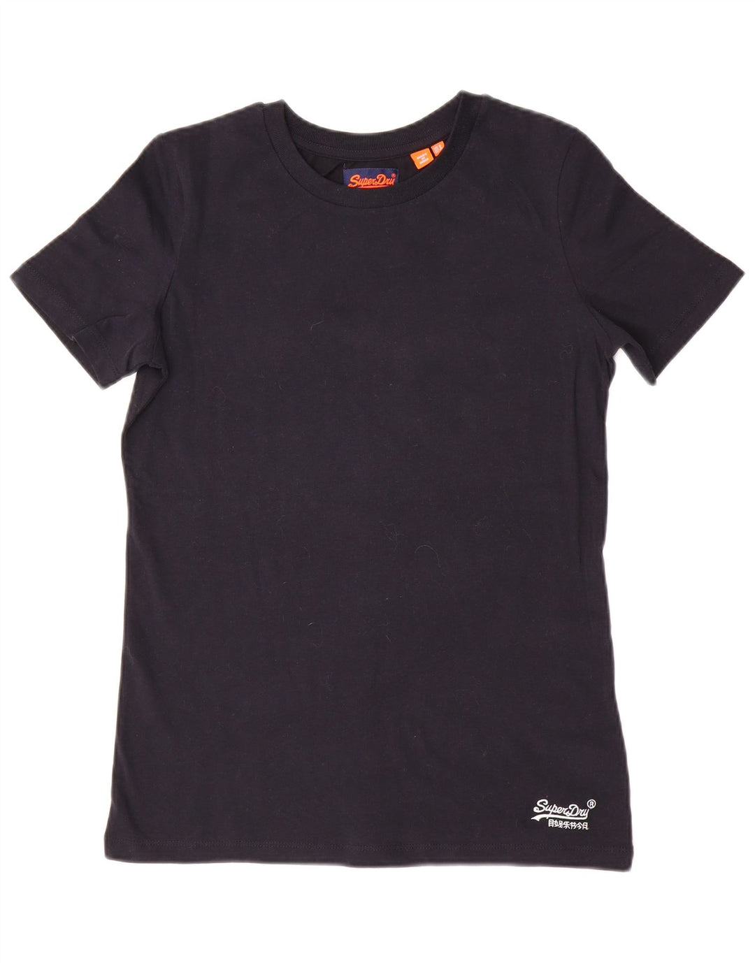 SUPERDRY Damen T-Shirt Top UK 8 Small Schwarz Baumwolle