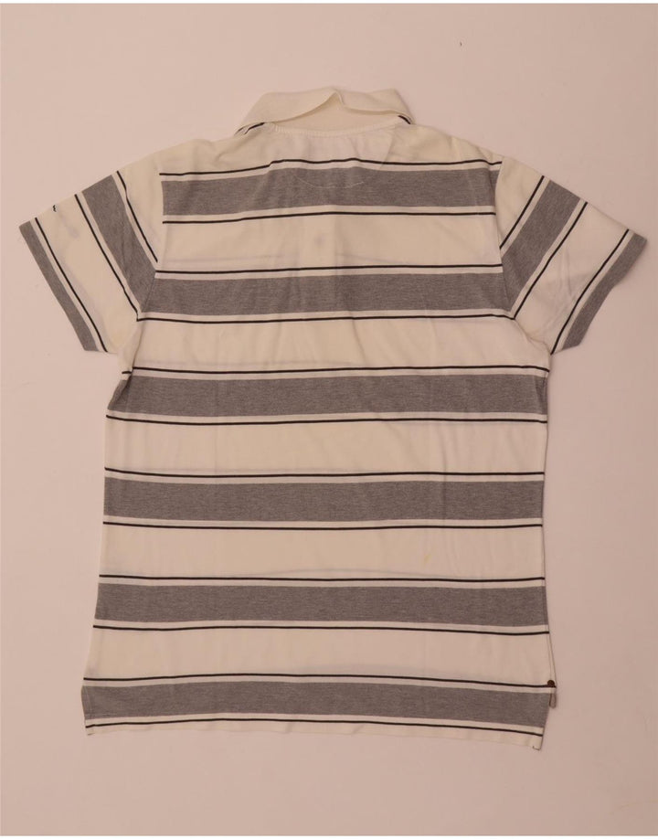 Champion Herren Poloshirt XL weiß gestreift aus Baumwolle