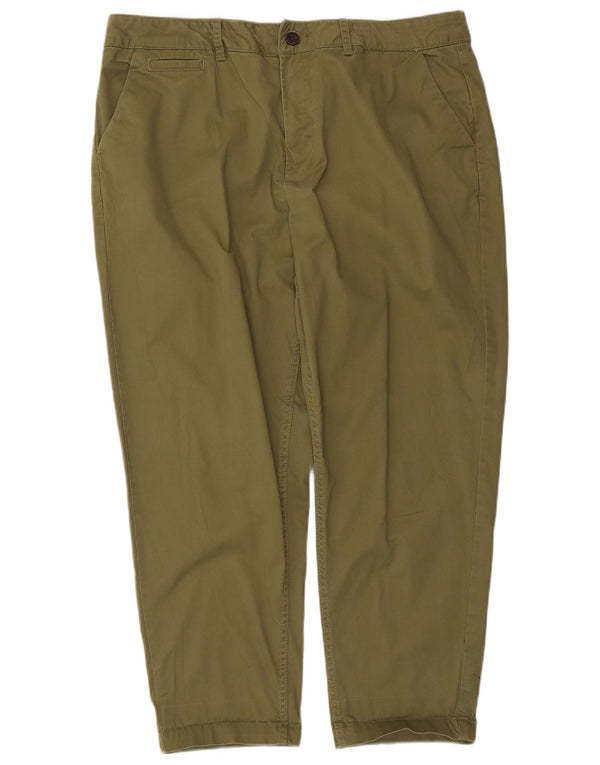 Fat Face Damen Tapered Chinohose UK 16 Large W38 L25 Grüne Baumwolle