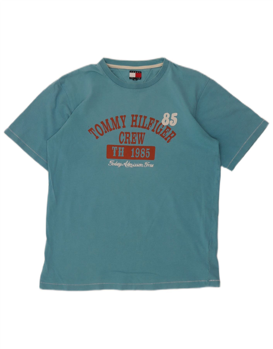 TOMMY HILFIGER Jungen T-Shirt mit Grafik, 13–14 Jahre, blaue Baumwolle