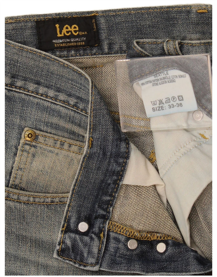 Lee Damen Seattle Straight Jeans W33 L32 Blaue Baumwolle