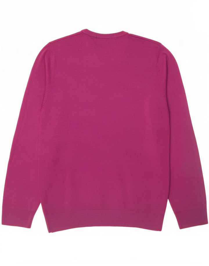 Marks & Spencer Herren-Pullover mit V-Ausschnitt, klein, kastanienbraunes Acryl