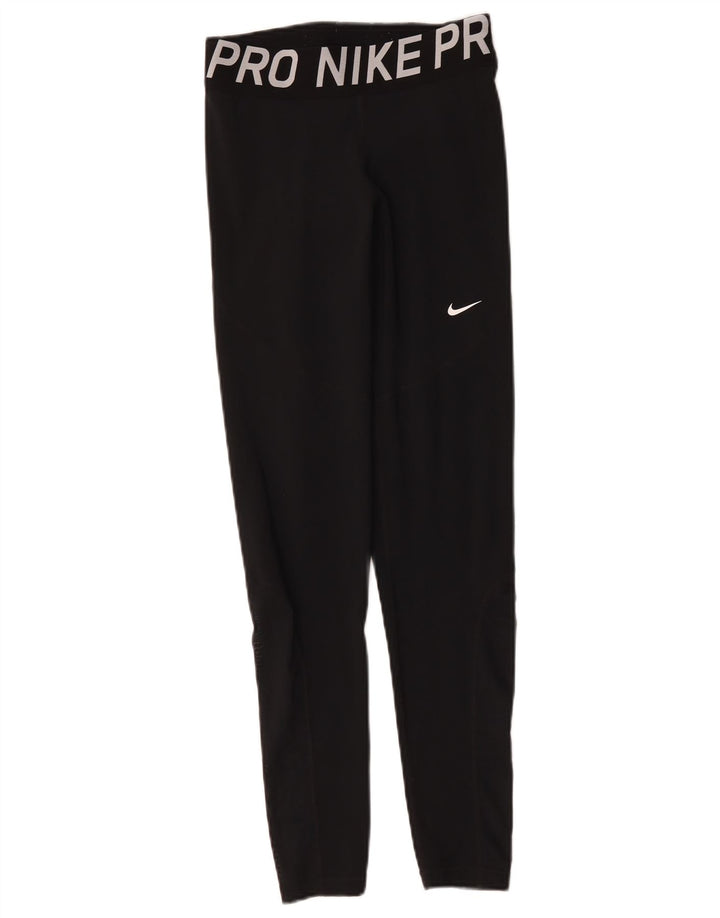Nike Womens Graphic Leggings UK 12 Mittelschwarzes Polyester