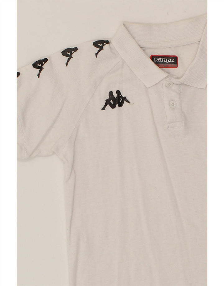 KAPPA Boys Graphic Polo Shirt 11-12 Years White Cotton Vintage Kappa and Second-Hand Kappa from Messina Hembry 