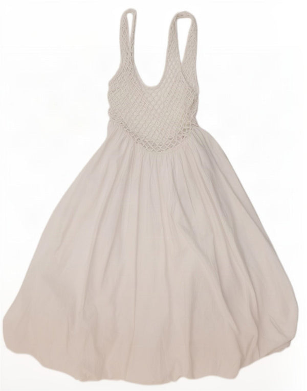 Zara Damen Ärmelloses Bubble-Kleid UK 14 Large Weiß