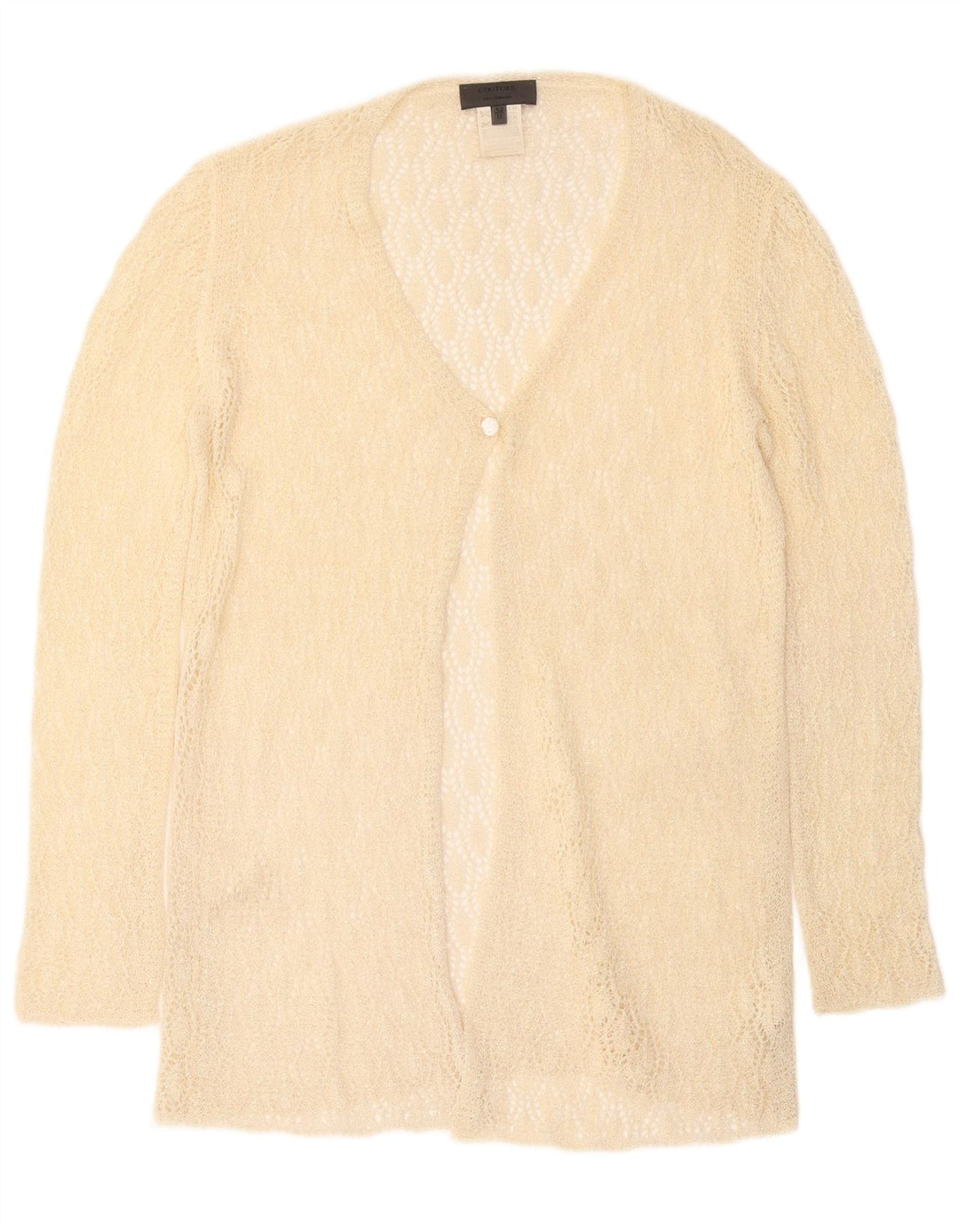 Durchsichtiger Damen-Cardigan von Les Copains IT 42 Medium Off White