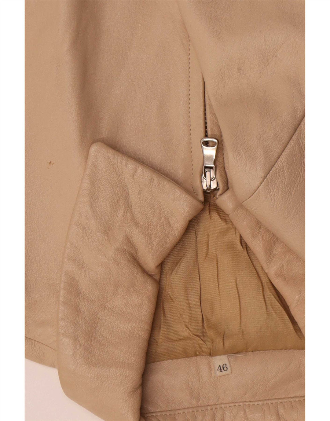 Vintage Damen Lederjacke IT 46 Large Beige