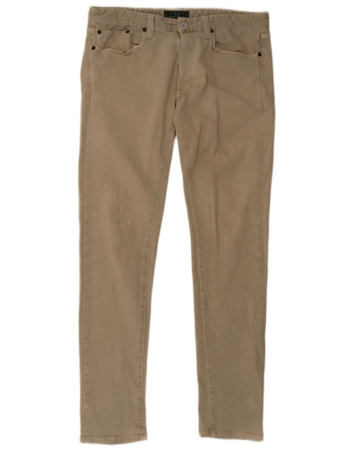 Fred Perry Herren Skinny Jeans W36 L32 Beige Baumwolle