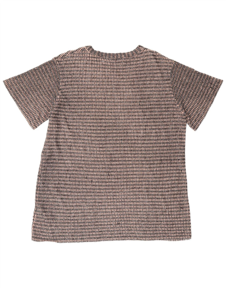 Übergroßes T-Shirt-Oberteil von Zara für Damen, UK 14, Mittelschwarz, gestreift, Polyester