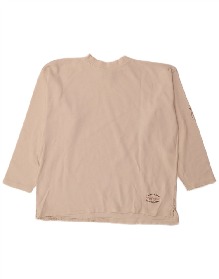 Wrangler Herren Grafik-Oberteil, langärmelig, Größe L, Weiß