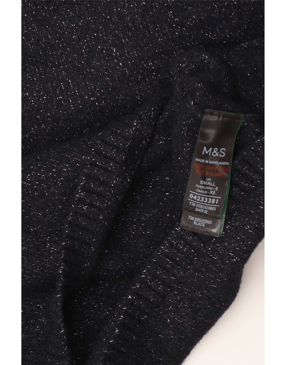 Marks & Spencer Rollkragenpullover für Damen, Gr. 10, Größe S, Schwarz gefleckt