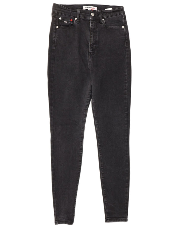 TOMMY HILFIGER Damen Skinny Jeans W28 L30 Schwarze Baumwolle