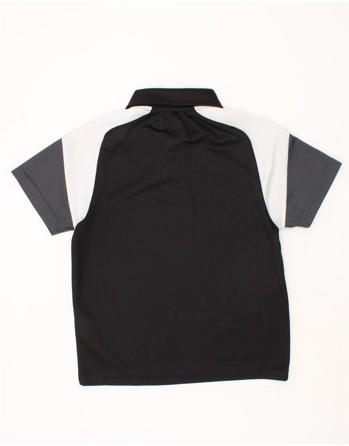 PUMA Boys Polo Shirt 7-8 Years Black Colourblock Polyester Vintage Puma and Second-Hand Puma from Messina Hembry 